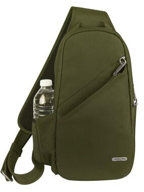 Travelon Olive Green Crossbody Sling Bag for Men and Women